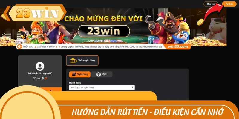 Hướng dẫn rút tiền - Điều kiện cần nhớ
