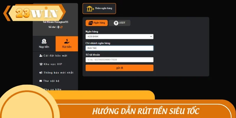 Hướng dẫn rút tiền siêu tốc, thành công 100%