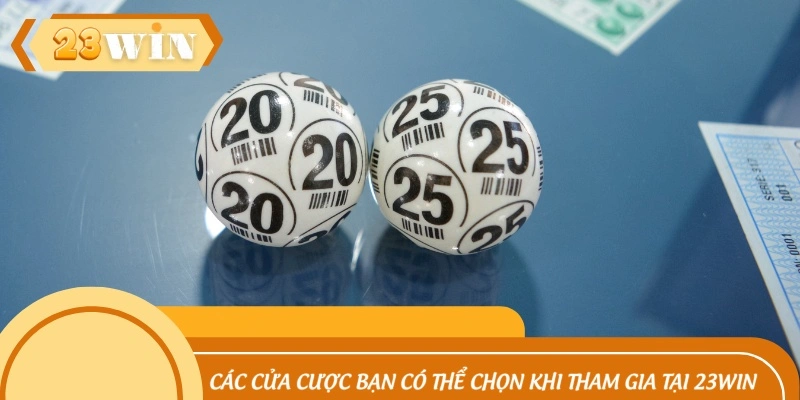 Các cửa cược bạn có thể chọn khi tham gia tại 23WIN